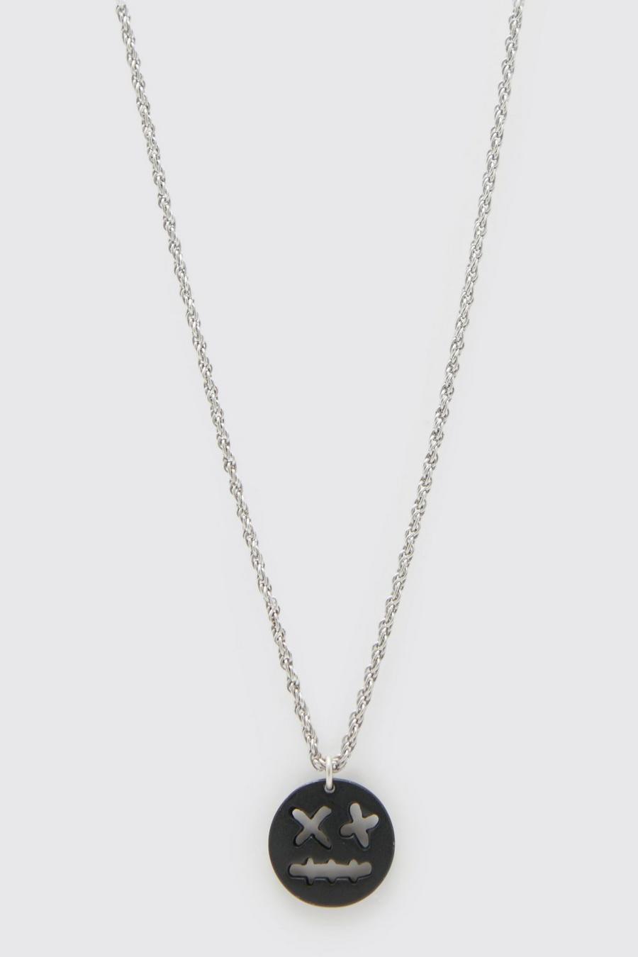 Black Drippy Face Necklace image number 1