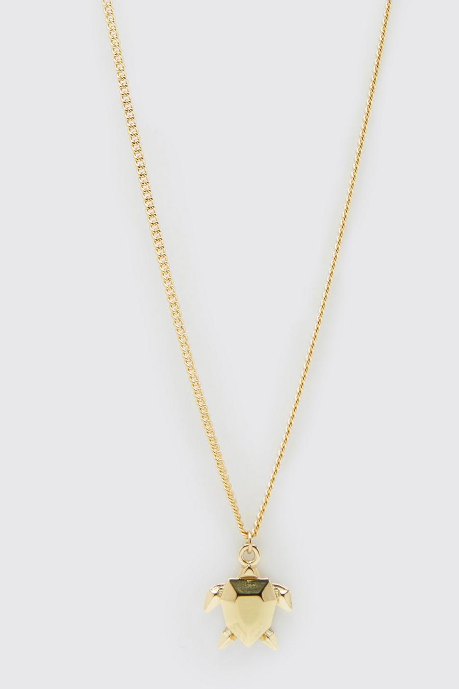 Gold Turtle Necklace image number 1