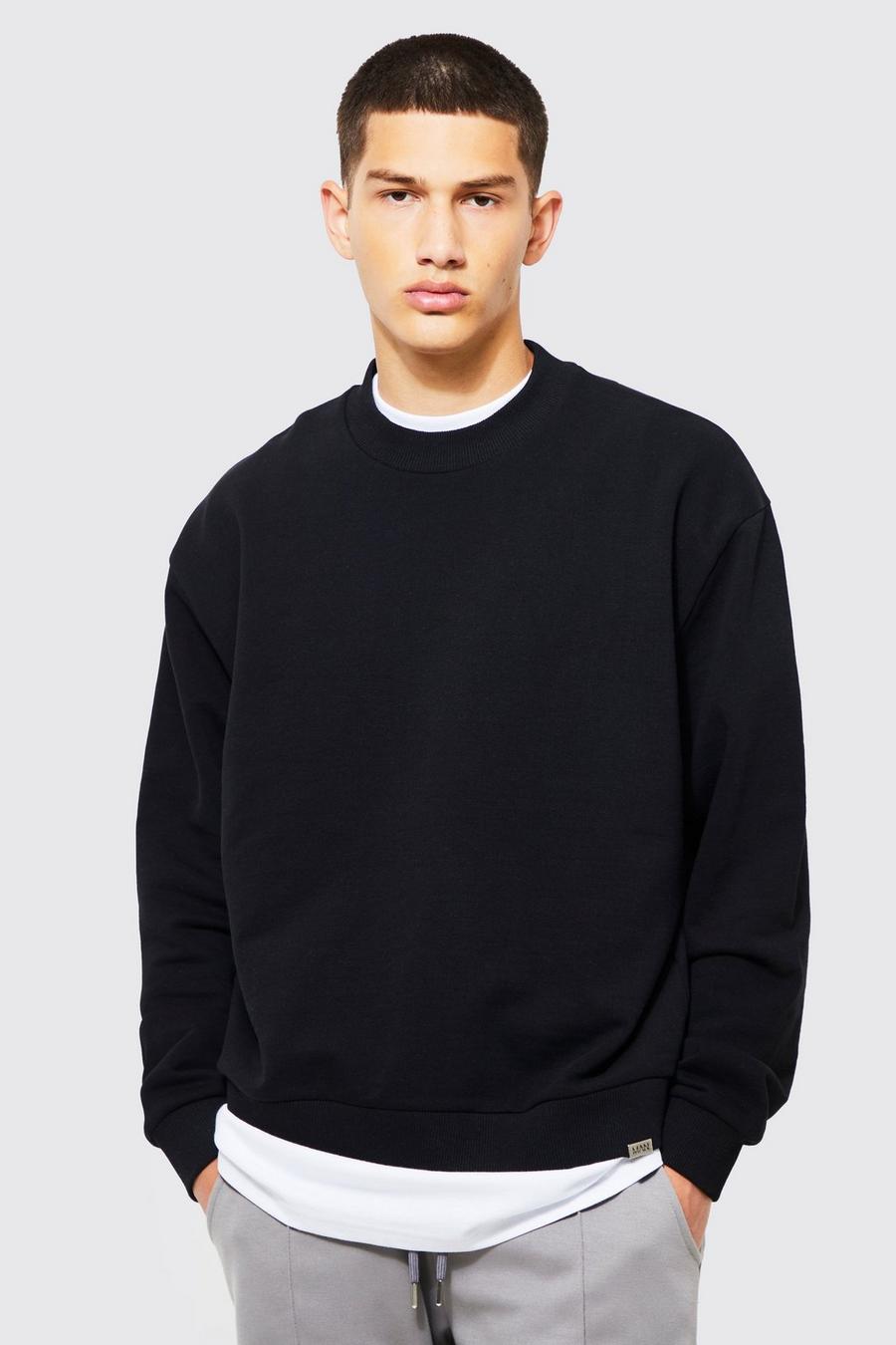 Black Sweatshirt i boxig modell