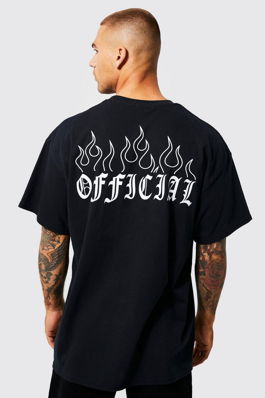 Black svart Oversized Ofcl Graffiti T-shirt
