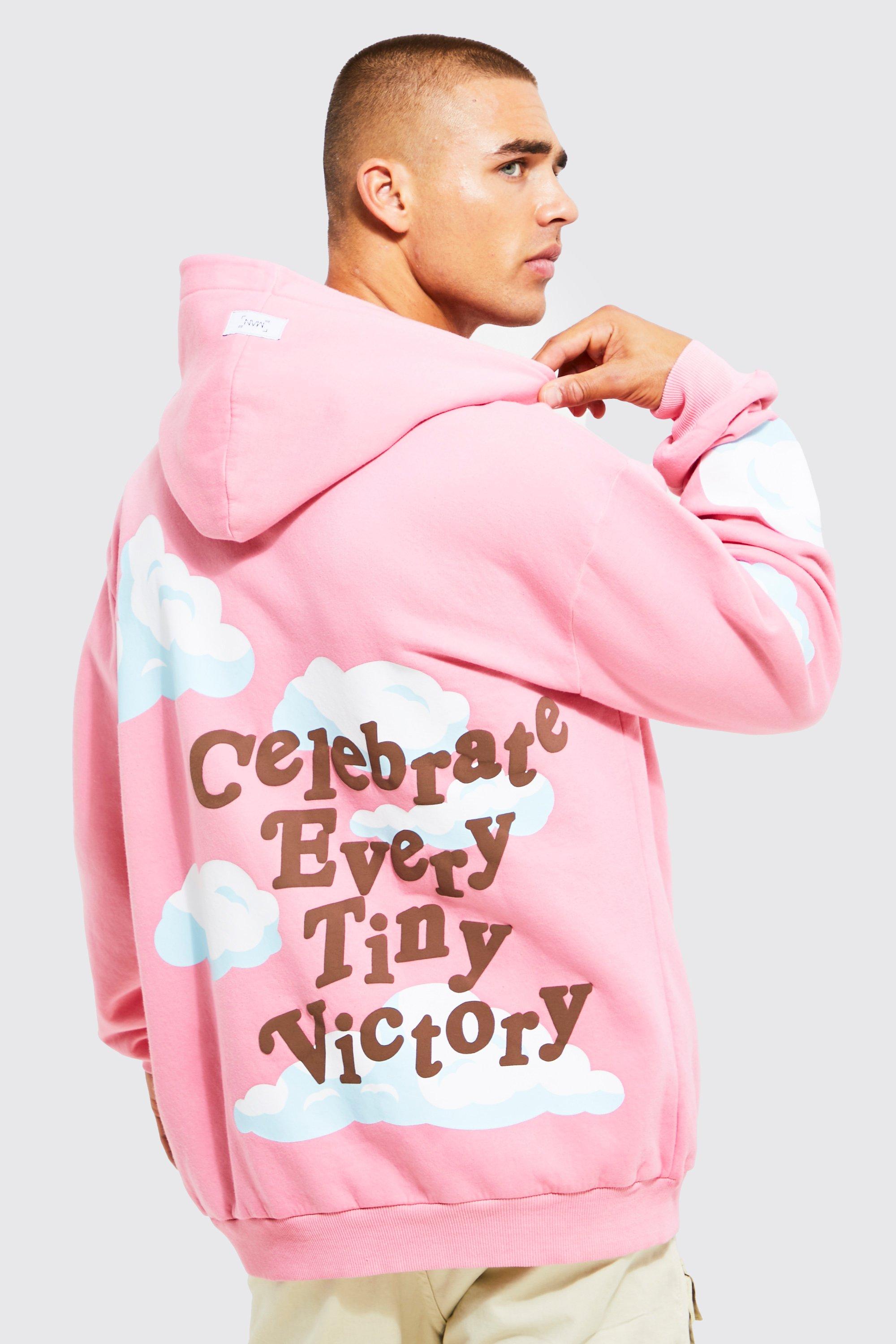 Boohooman pink outlet hoodie