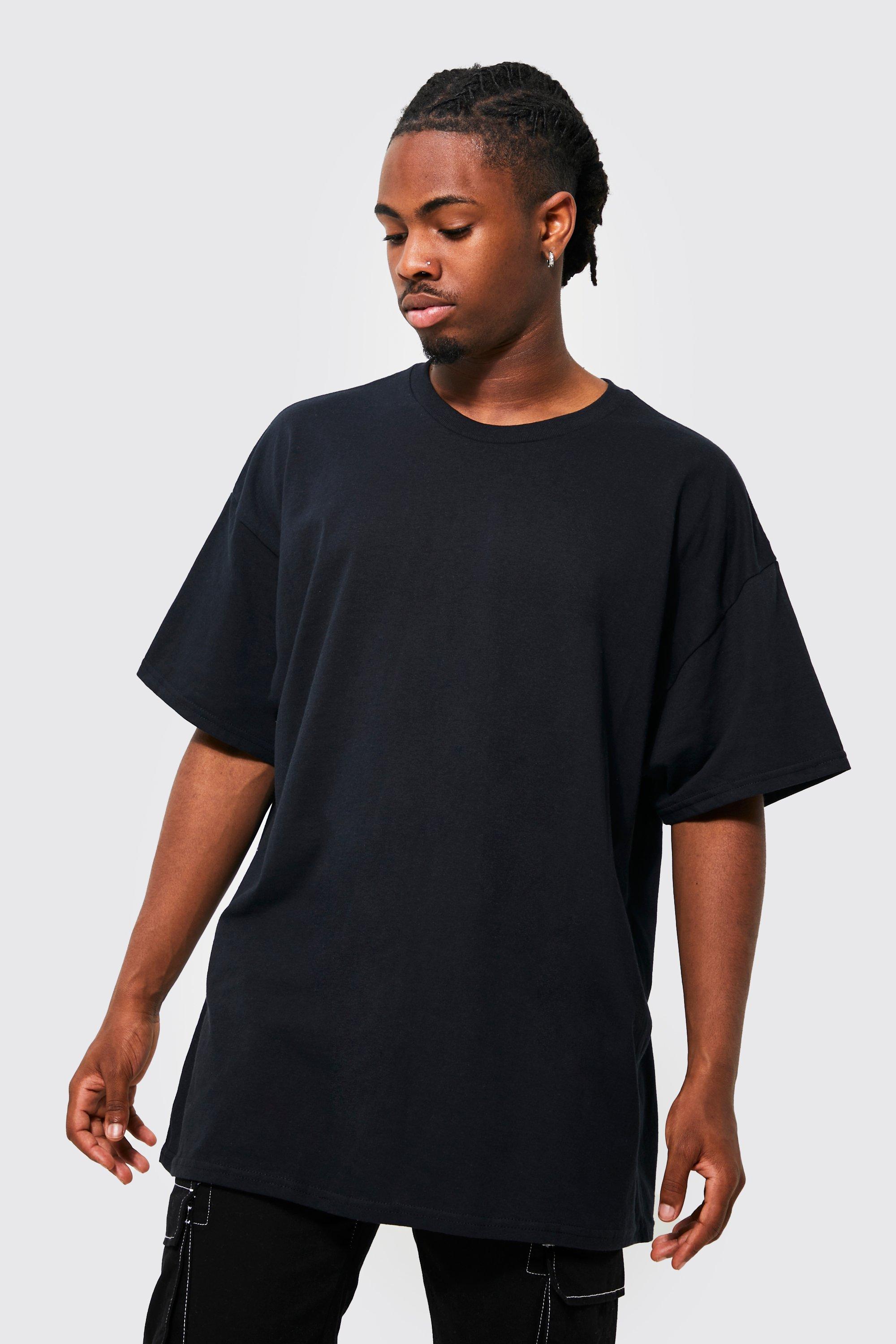 boohoo Mens Premium Super Heavyweight Oversized T-Shirt - Black XS