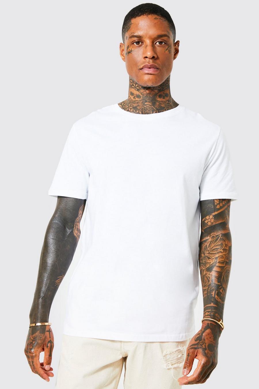 White Curved Hem T-shirt image number 1