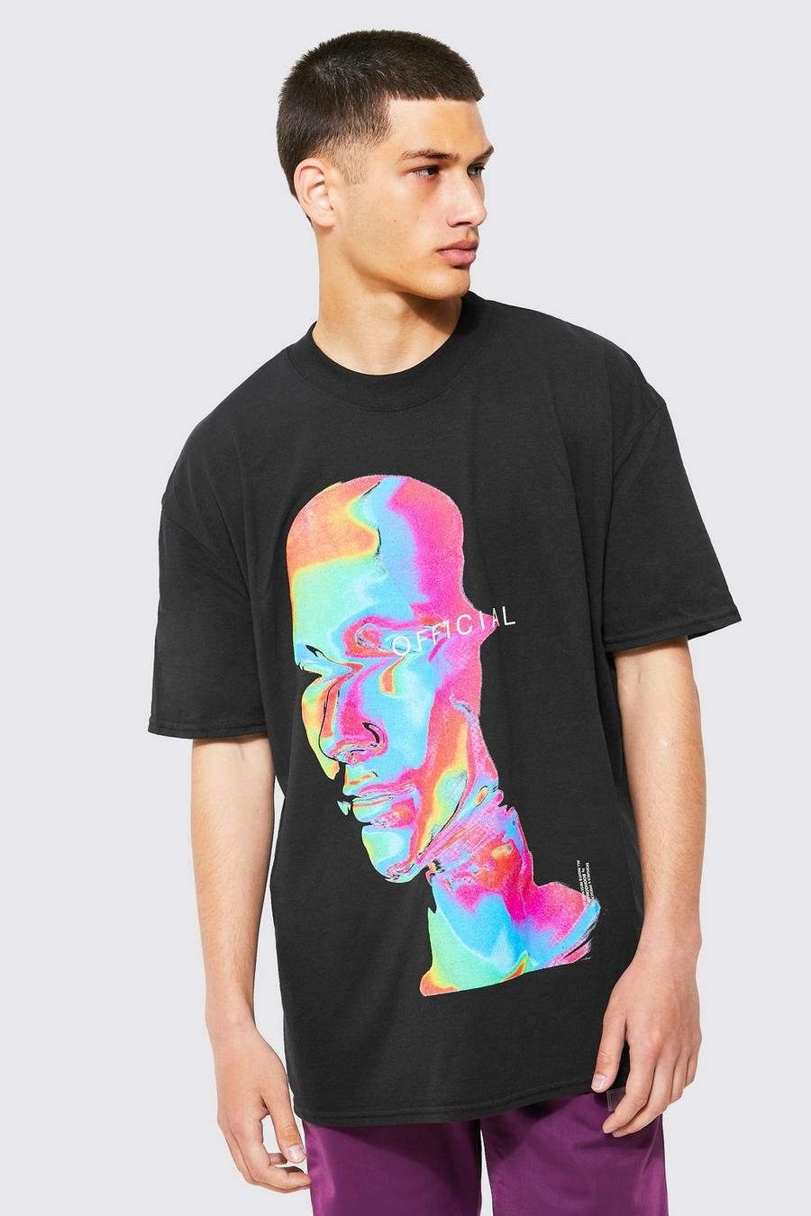 Black nero Oversized Official Abstract Print T--shirt
