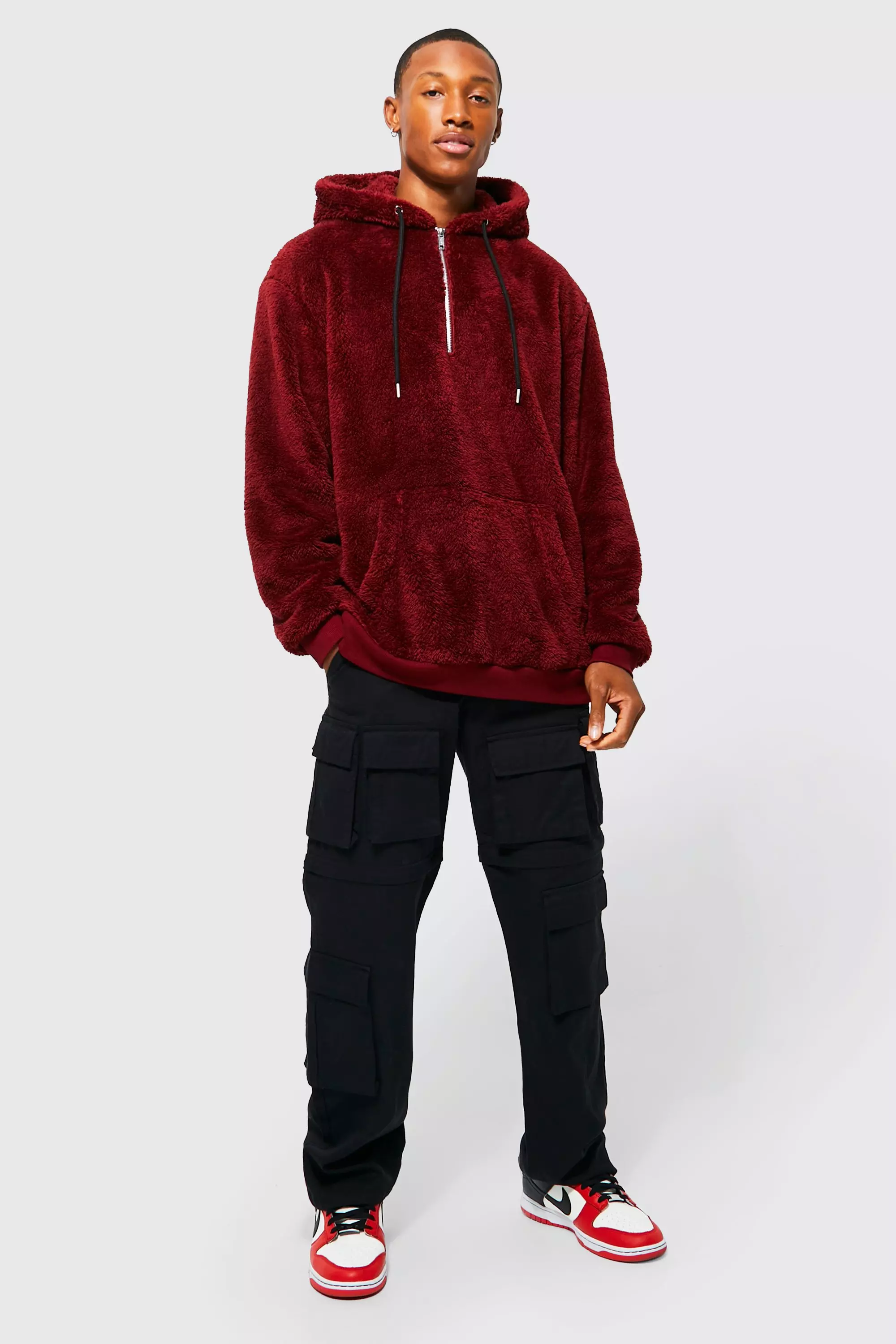 Half zip fur outlet hoodie