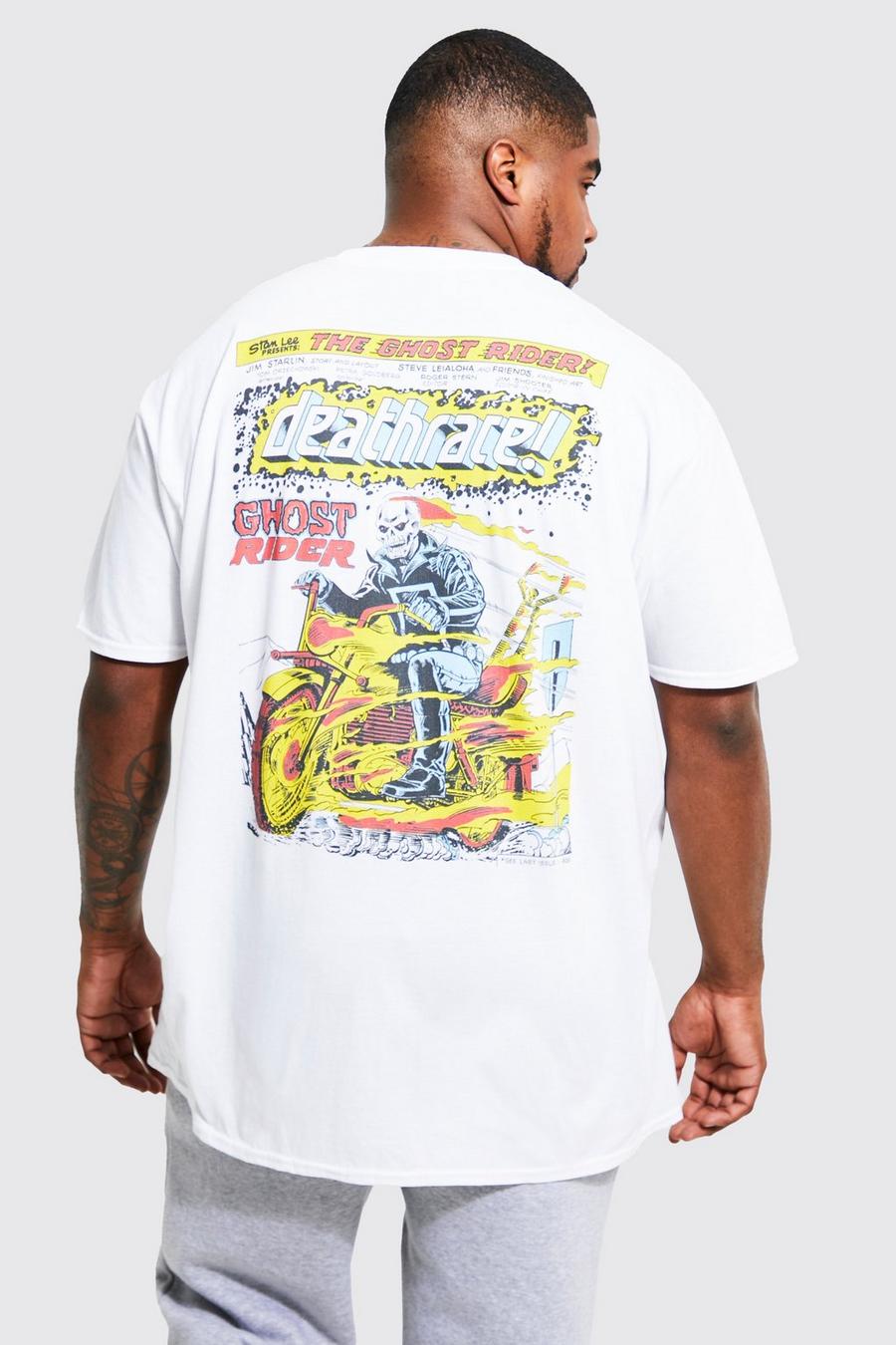 White Plus Ghost Rider Comic License T-shirt image number 1