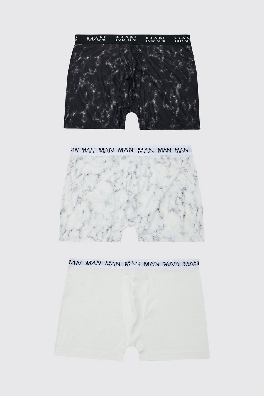 Multi Plus Marble Affect Print 3 Pack Boxer image number 1