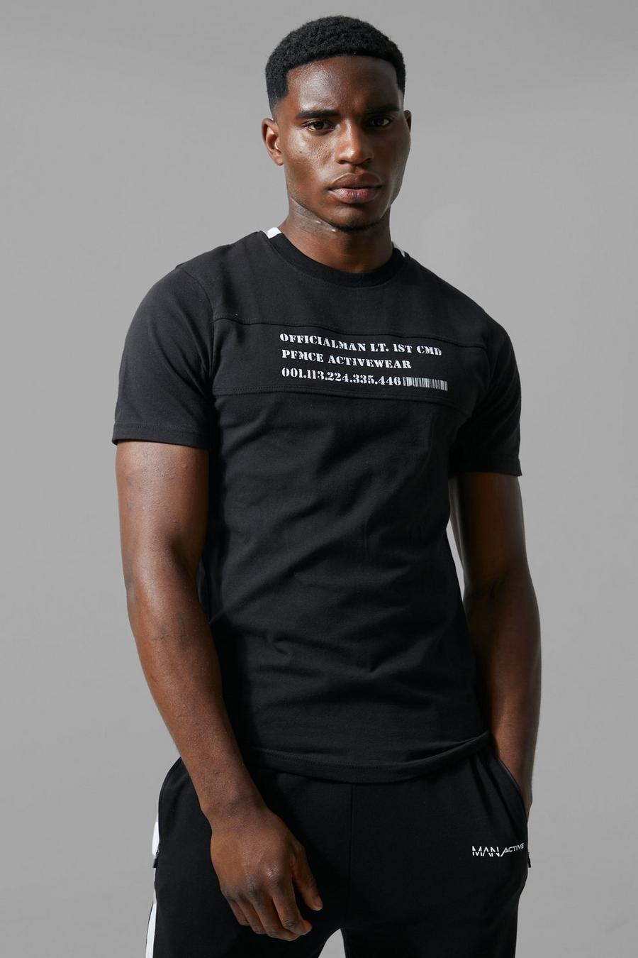 Camiseta MAN Active ajustada al músculo, Black negro