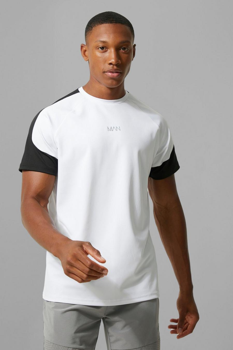 White Man Active Panelled Training T-shirt