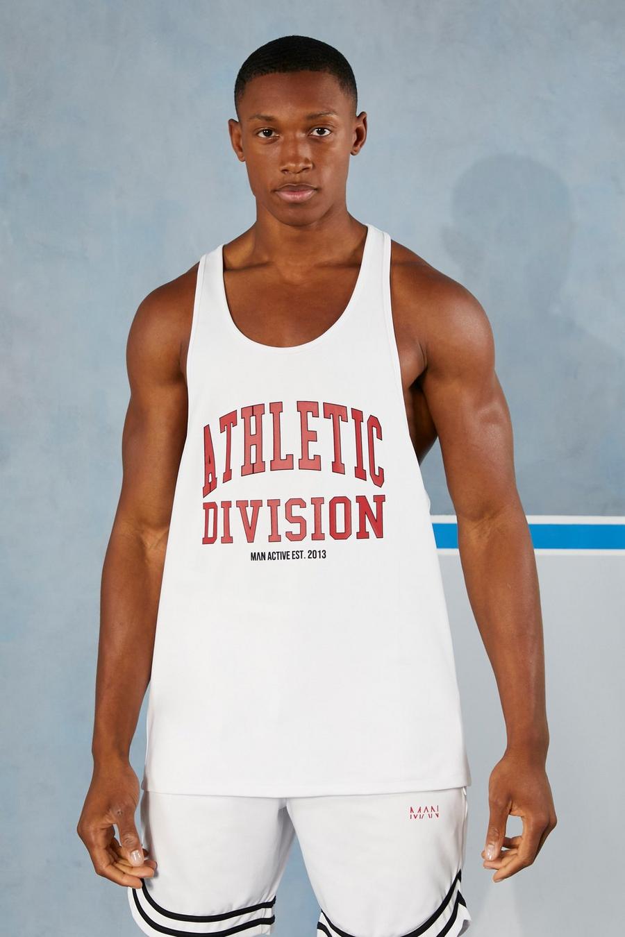 White Man Active Gym Varsity Stringer Vest image number 1