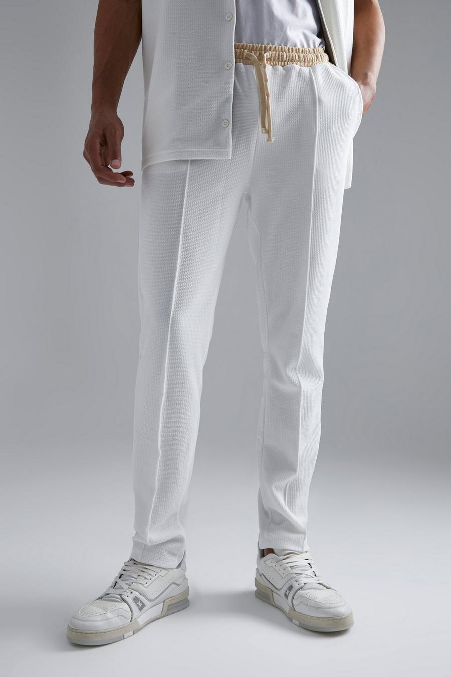 Ecru bianco Tall Skinny Jersey Textured Trouser image number 1