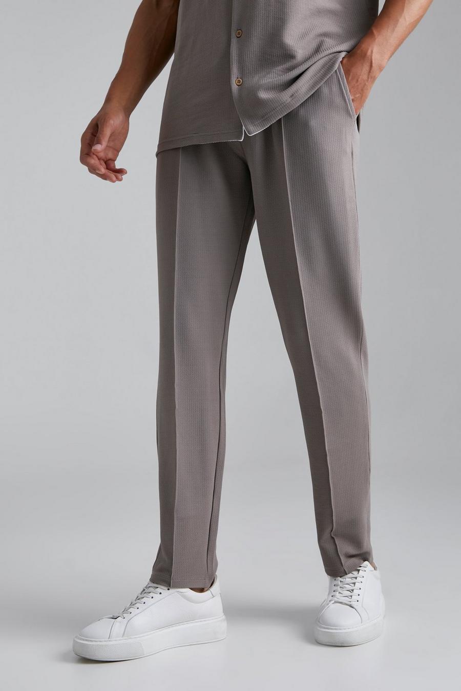 Taupe Tall Skinny Jersey Textured Trousers image number 1