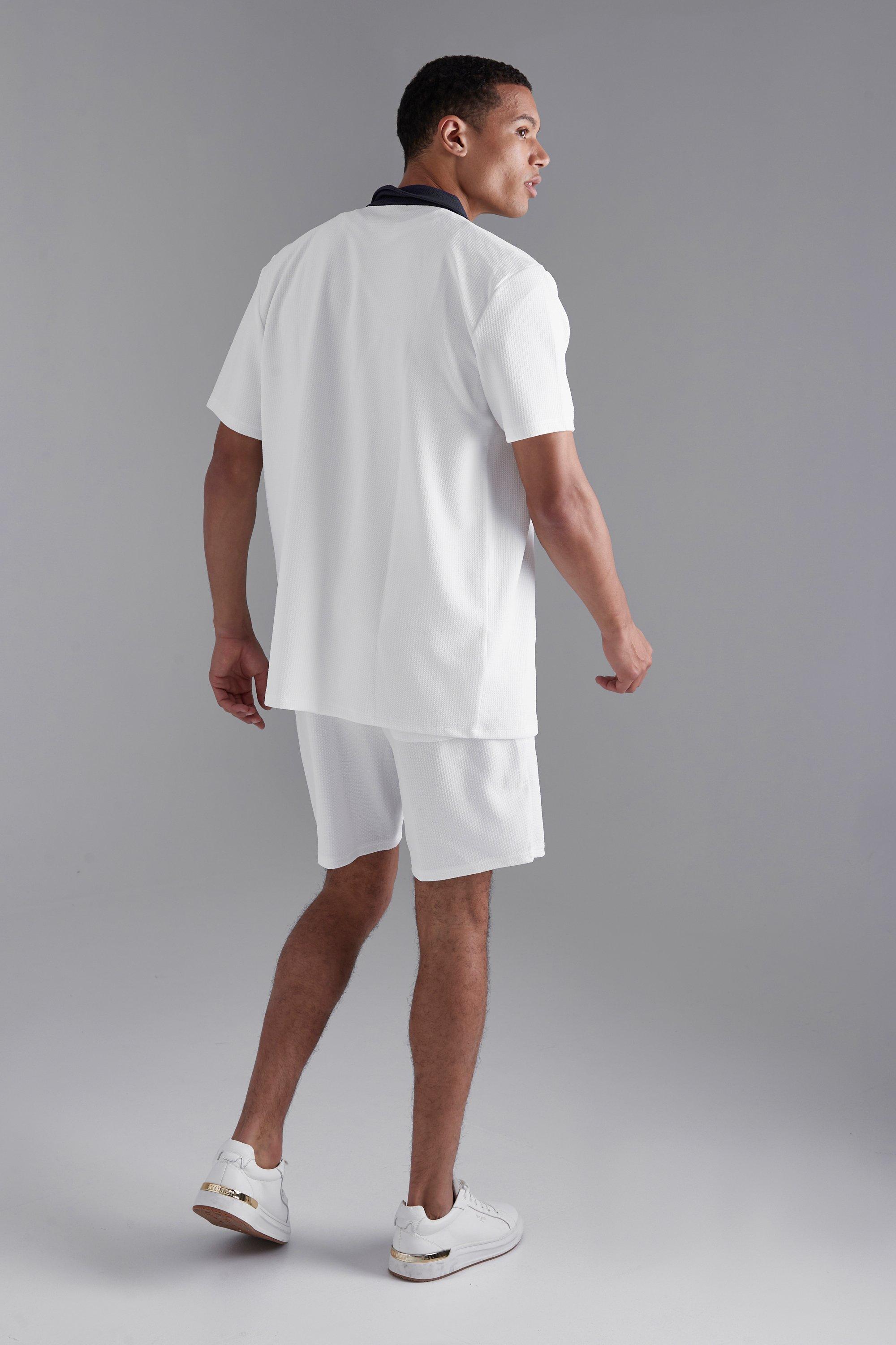 Mens white hot sale short set