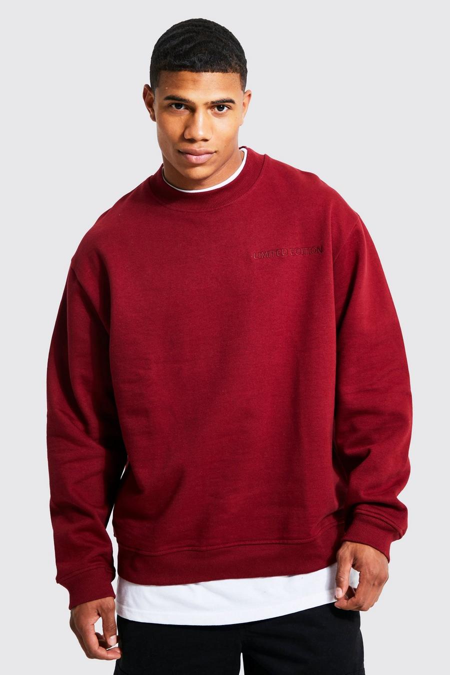 Burgundy Oversized Heavyweight Limited Sweater image number 1