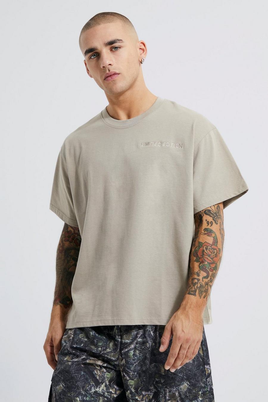 Taupe beige Oversized Dik Boxy T-Shirt
