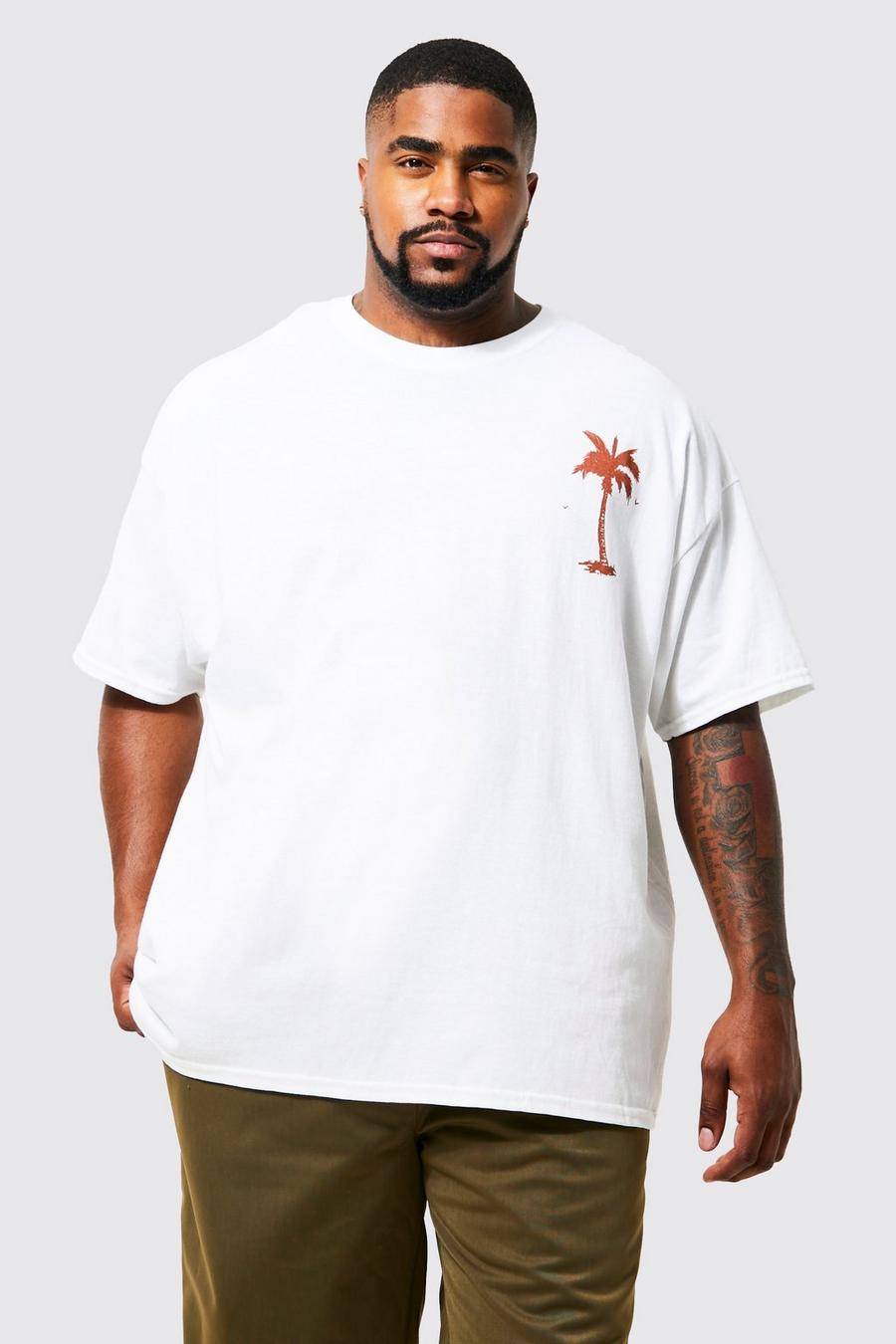 T-shirt Plus Size con stampa California sul retro, White blanco image number 1