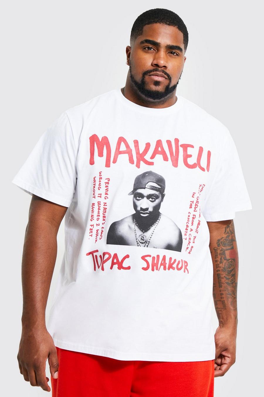 White Plus Tupac Text License T-shirt