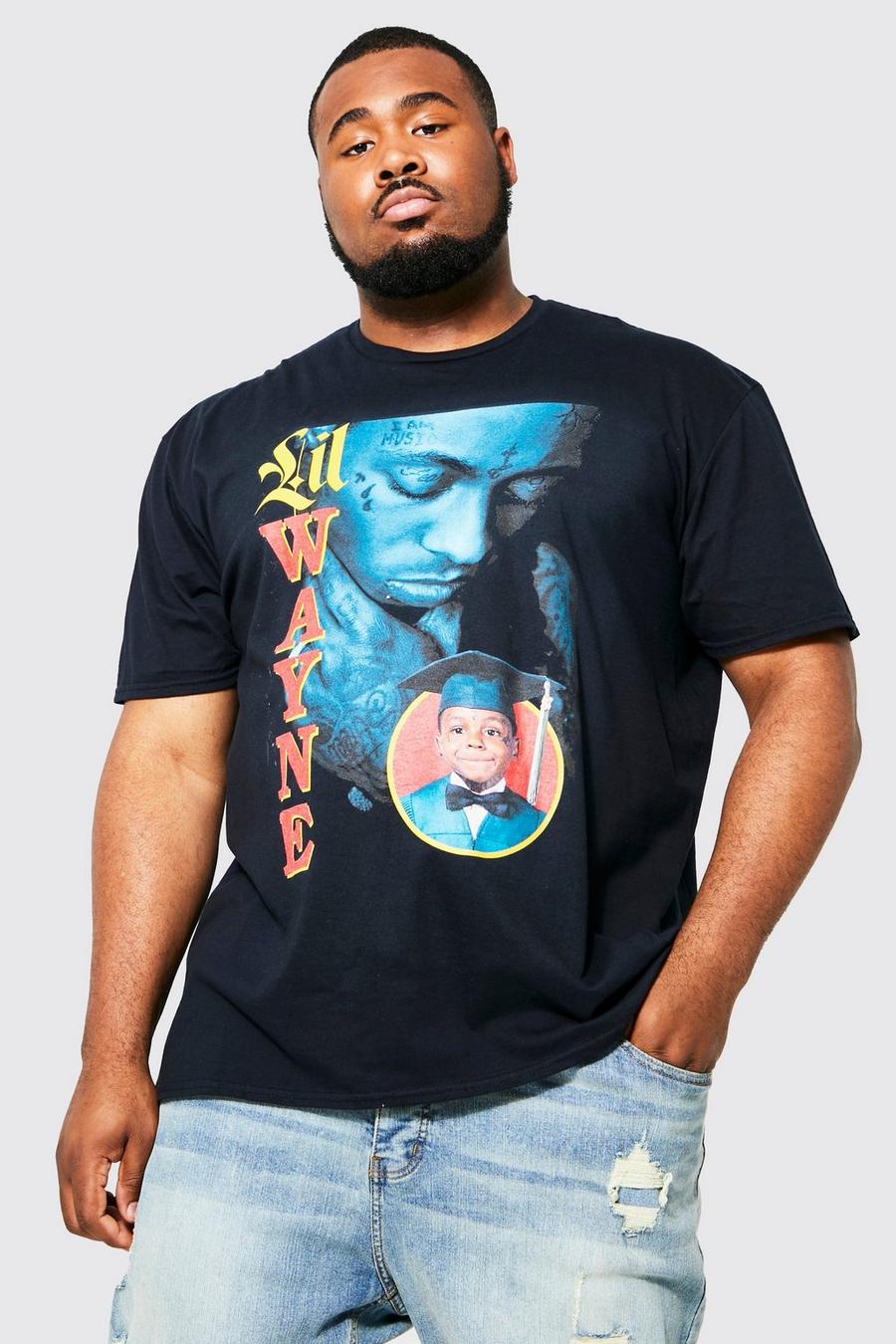 Black Plus Vintage Lil Wayne License T-shirt image number 1