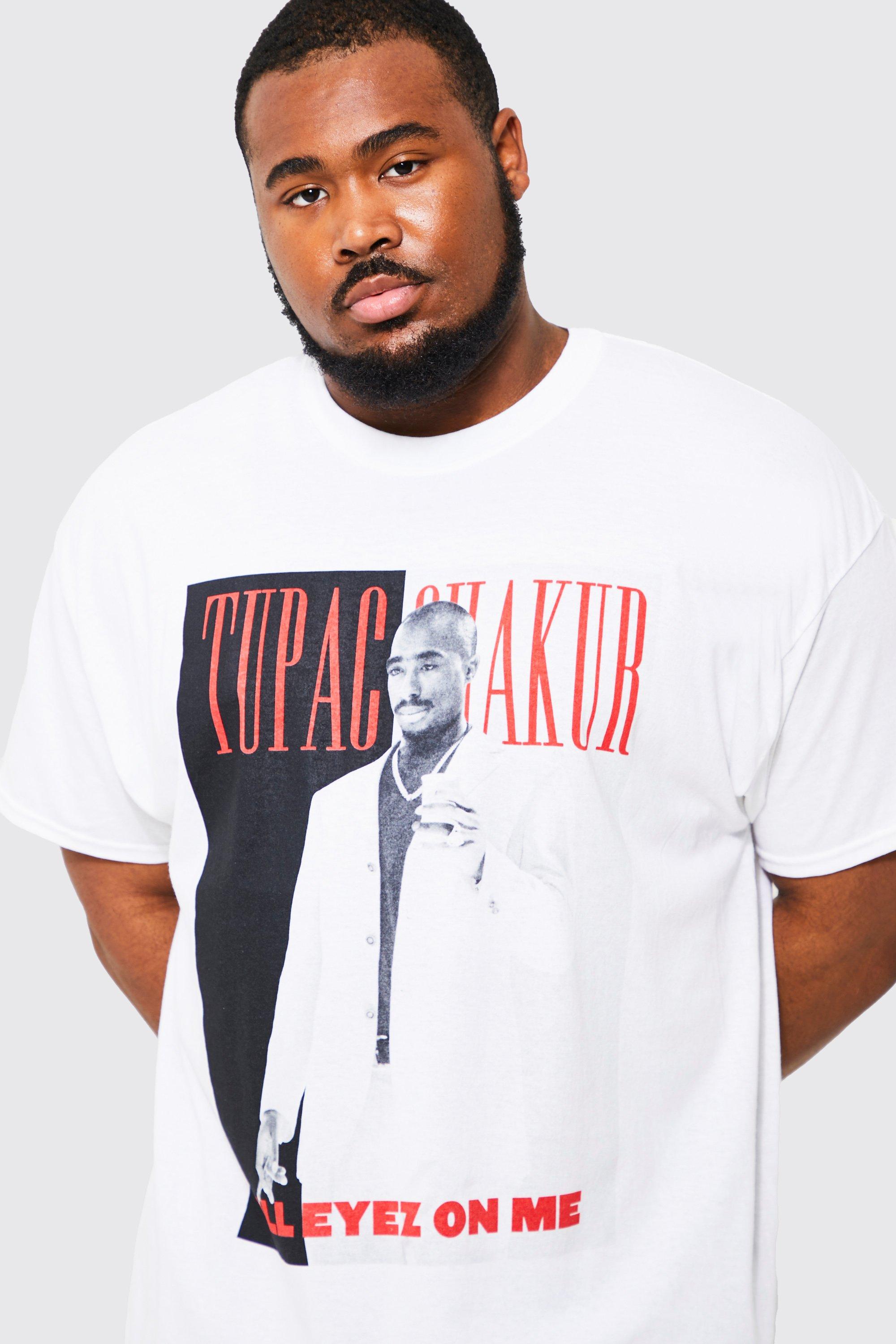 Men s Plus Tupac Movie License T shirt Boohoo UK