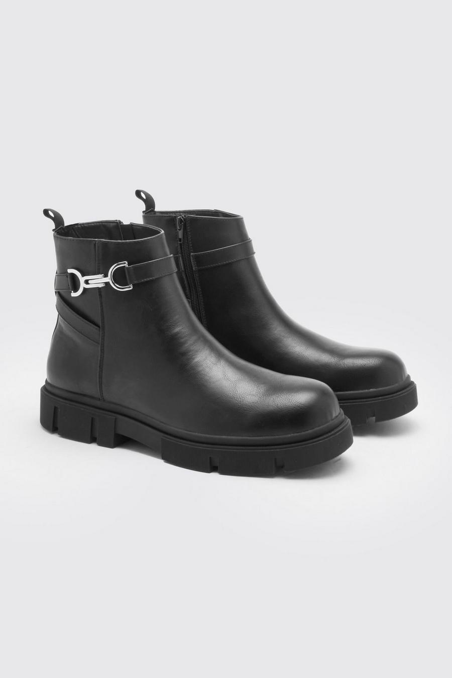 Black Track Sole Ankle Boot image number 1