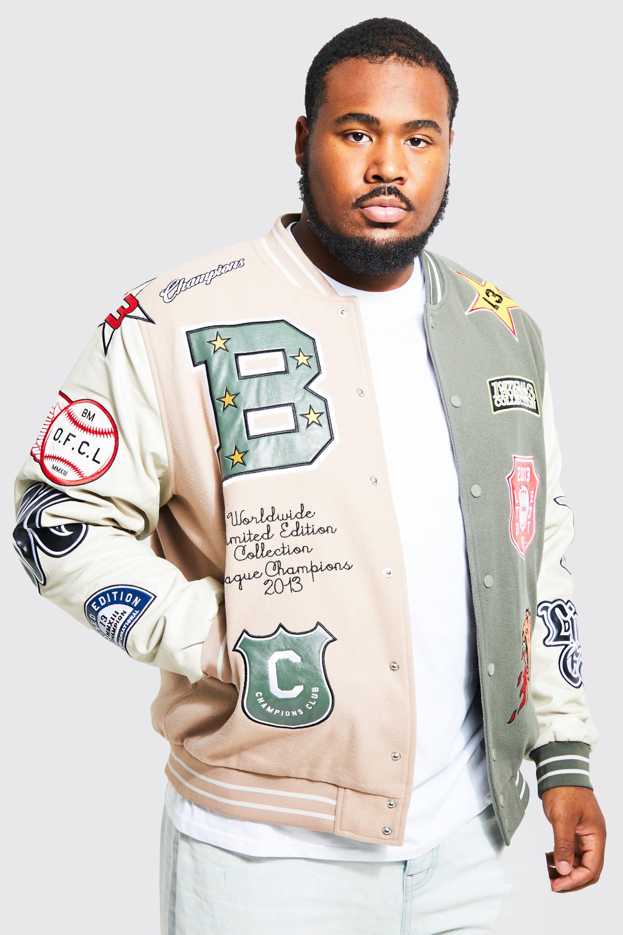 Olive green hot sale varsity jacket