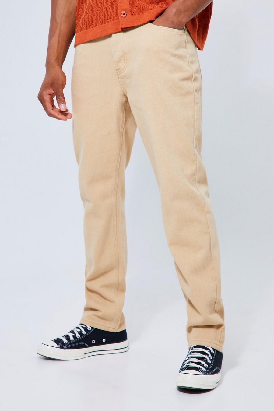 Tan brown Straight Leg Rigid Jeans image number 1