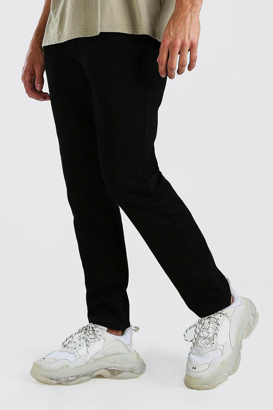 Black svart Slim Rigid Jeans image number 1
