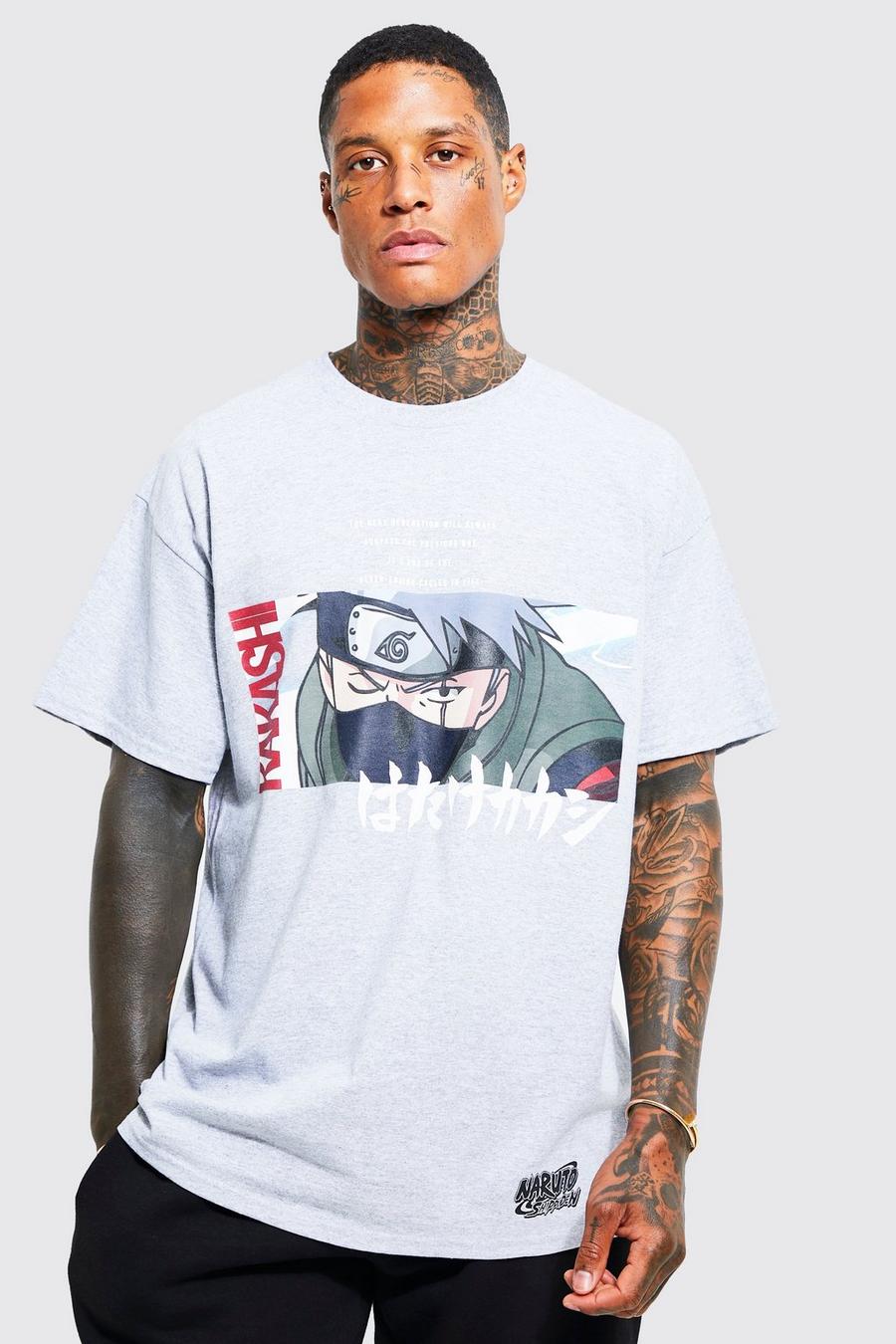 Charcoal grey Oversized Gelicenseerd Naruto T-Shirt