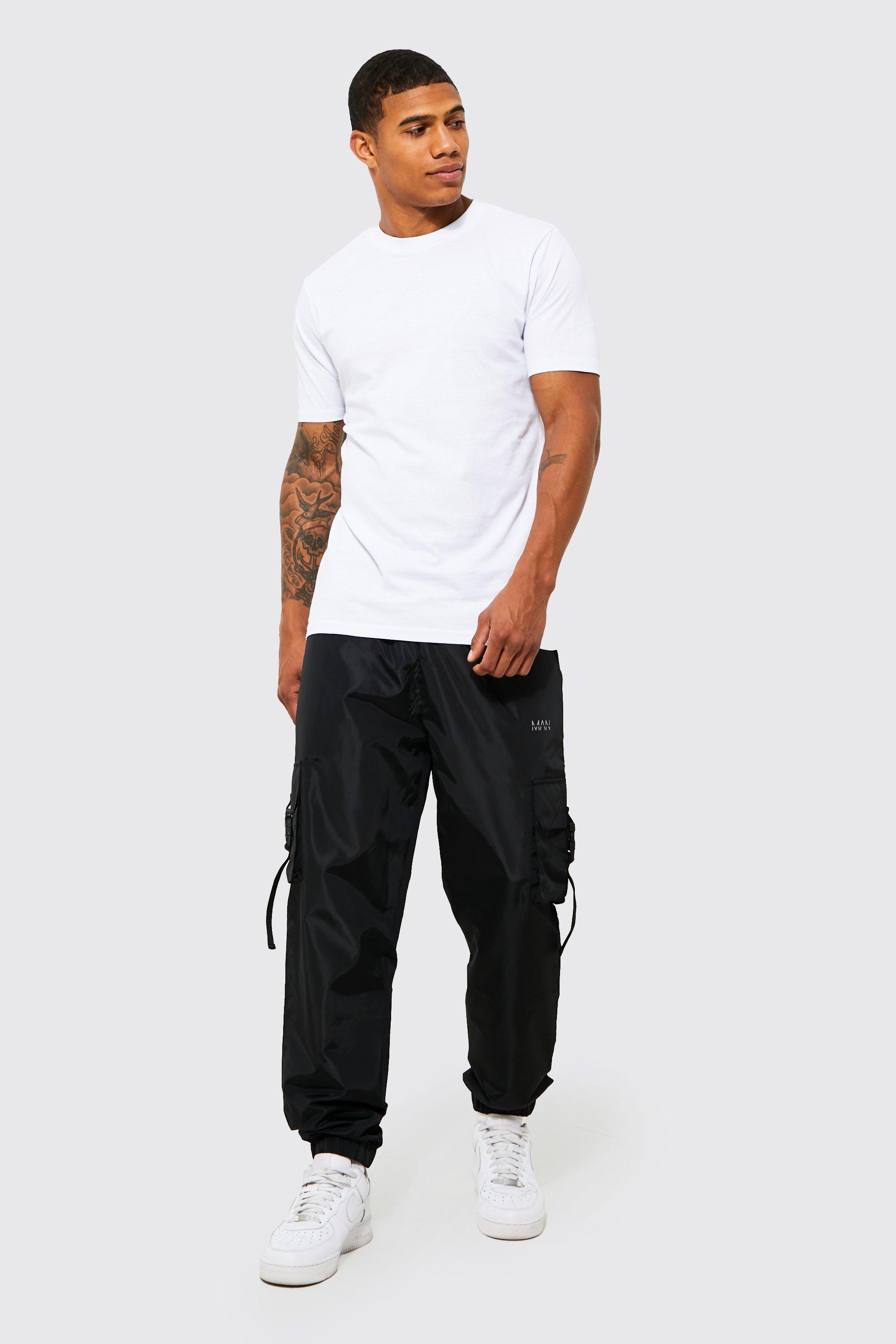 Elastic Waist Slim Fit Man Shell Cargo Jogger