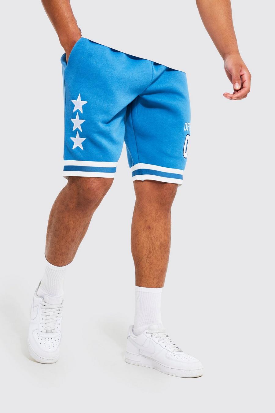 Blue Tall Basketball Varsity Applique Jersey Shorts image number 1