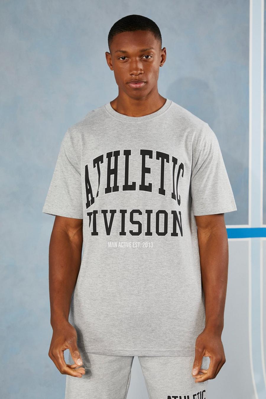 Grey marl Man Active Athletic Division Oversized T-shirt image number 1
