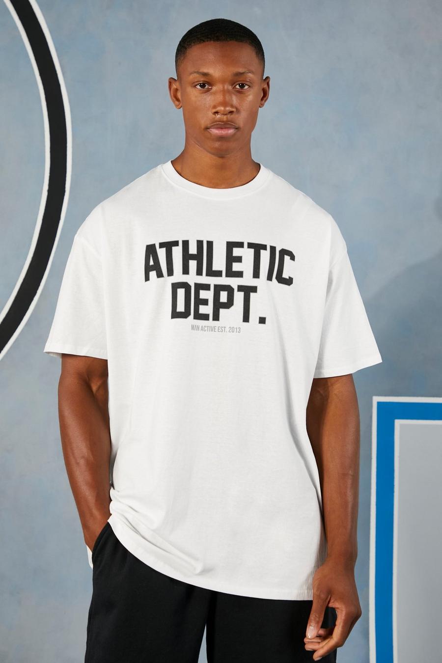 White blanc Man Active Athletic Oversized T-shirt