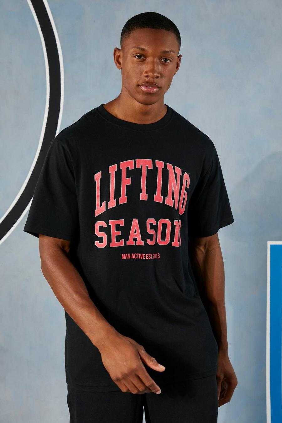 Black noir Man Active Lifting Season  T-shirt image number 1
