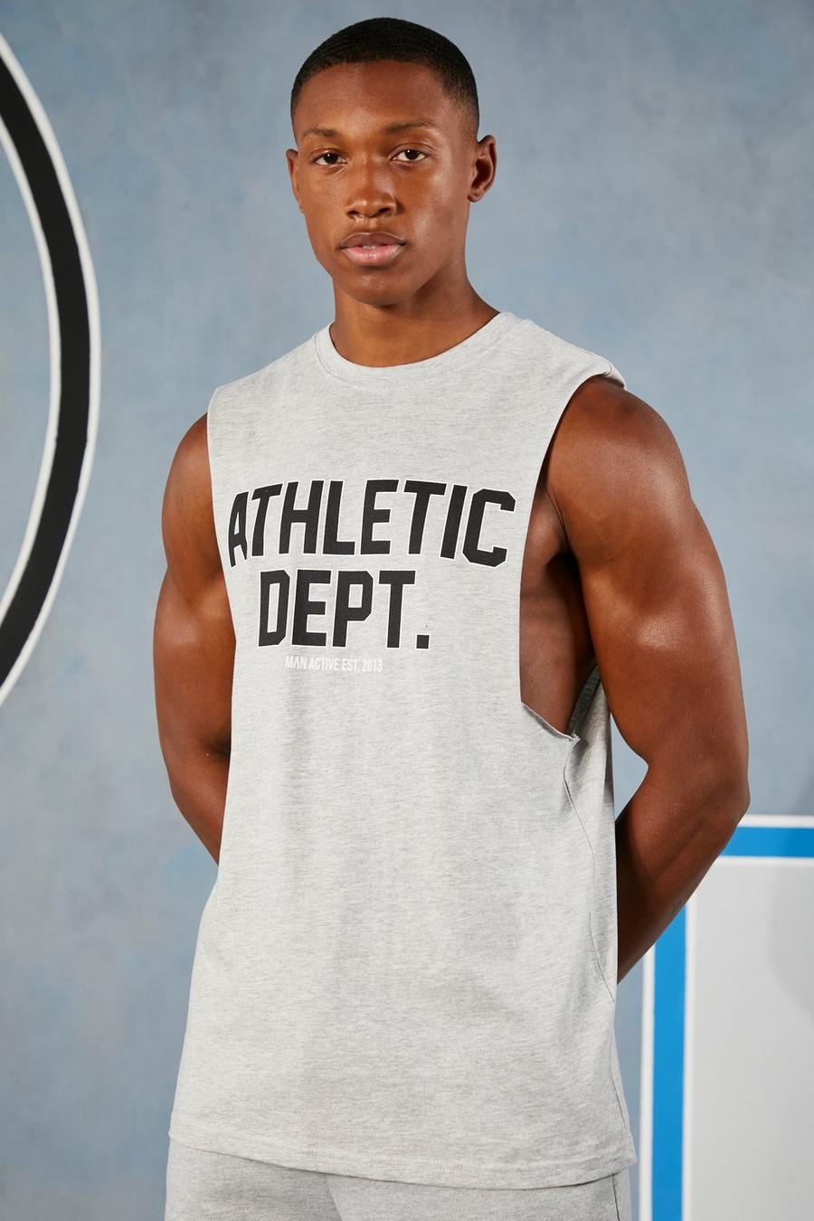 Grey marl Man Active Athletic Department Tank image number 1