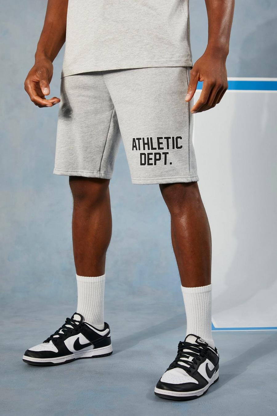 Pantalones cortos MAN Active holgados con estampado Athletic, Grey marl grigio