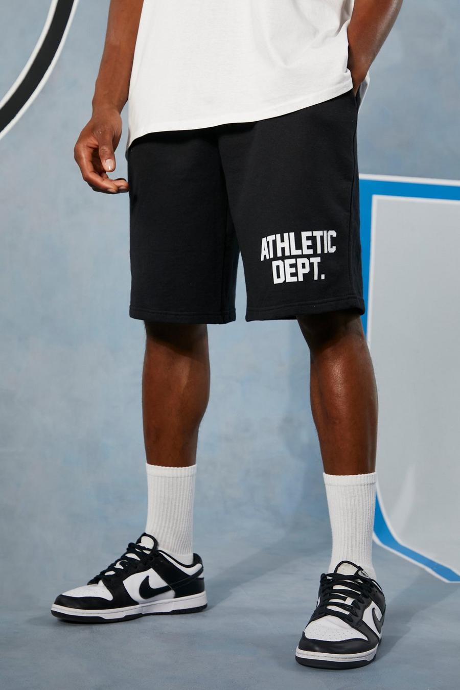 Black schwarz Man Active Athletic Loose Fit Shorts image number 1