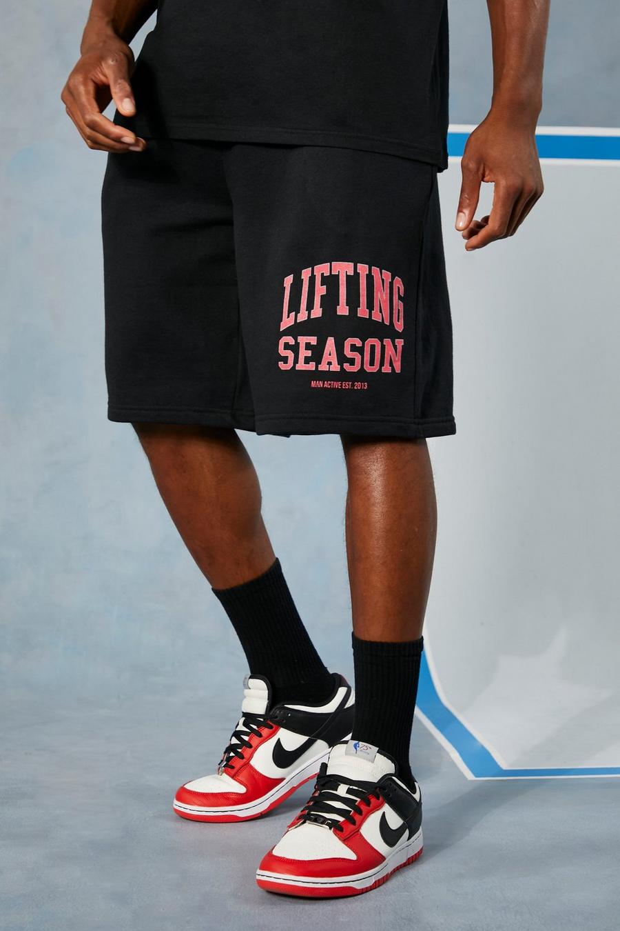Black Man Active Jersey Lifting Season Shorts image number 1