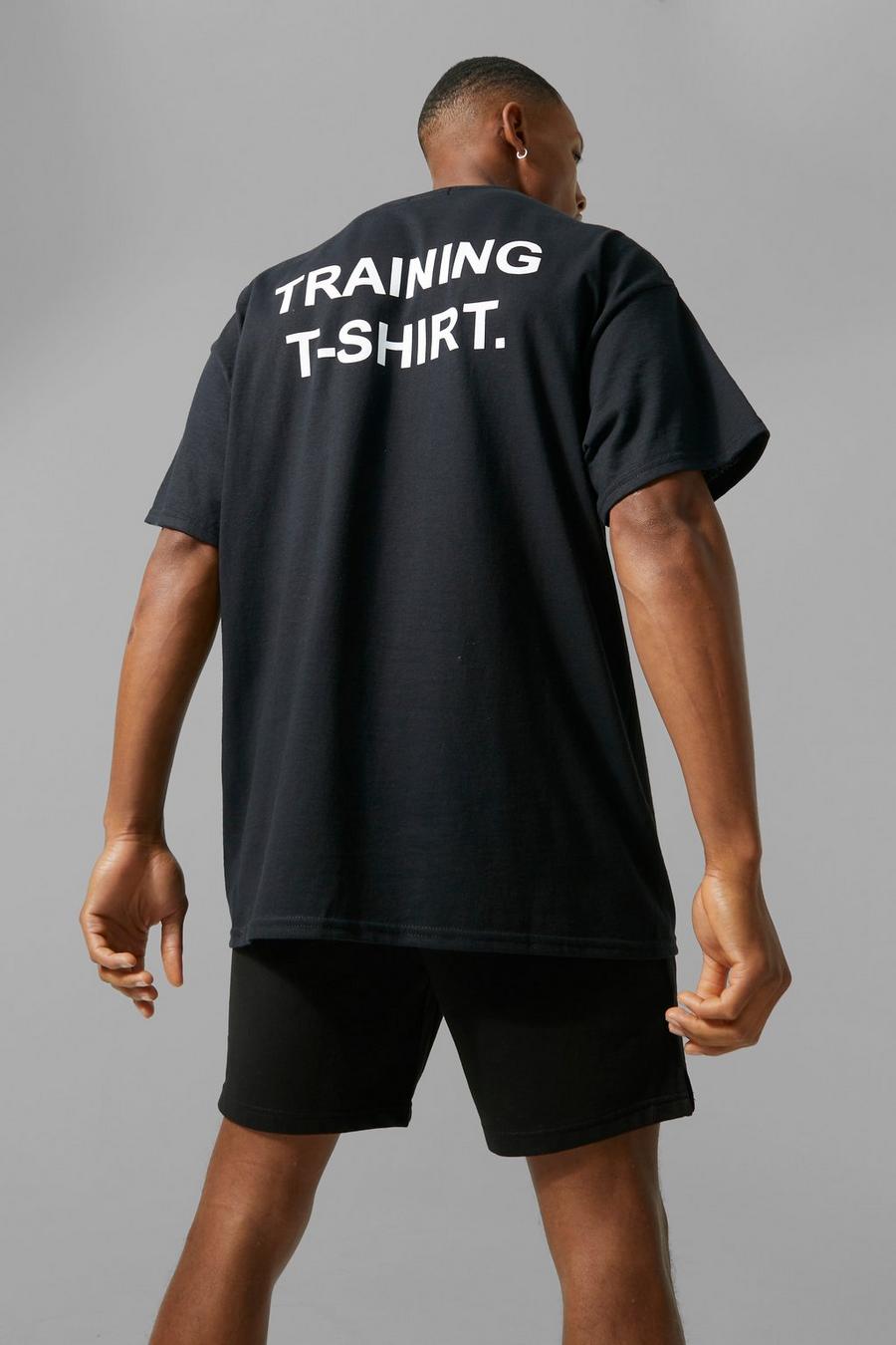 Black noir Man Active Oversized Training T-Shirt image number 1