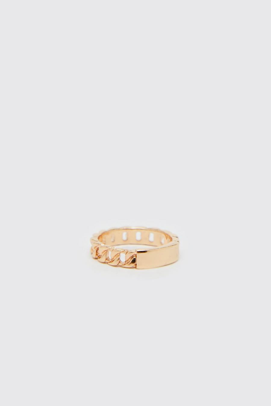 Gold metallic Chain And Bar Ring