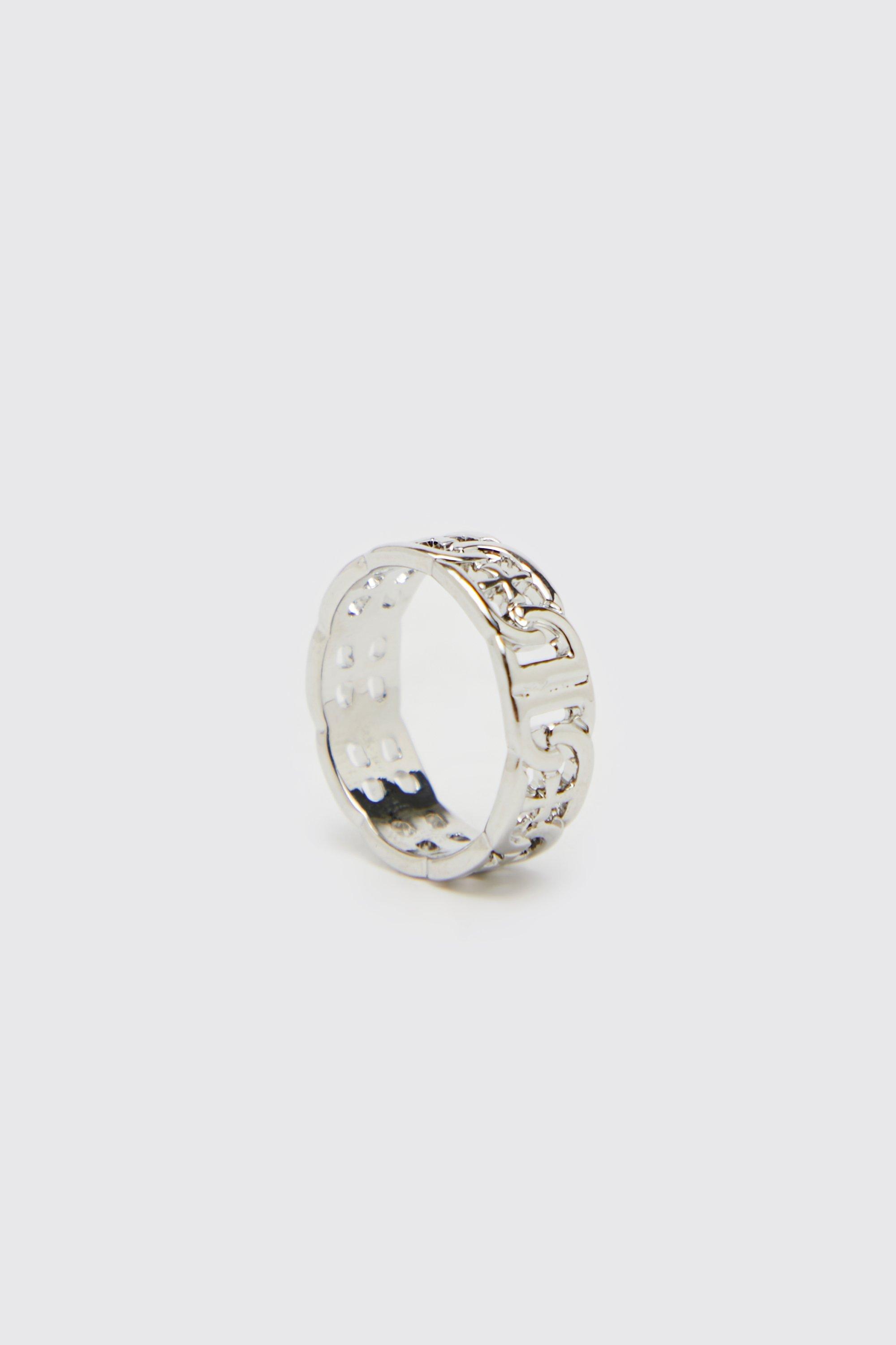 Silver ring with cross on sale cutout