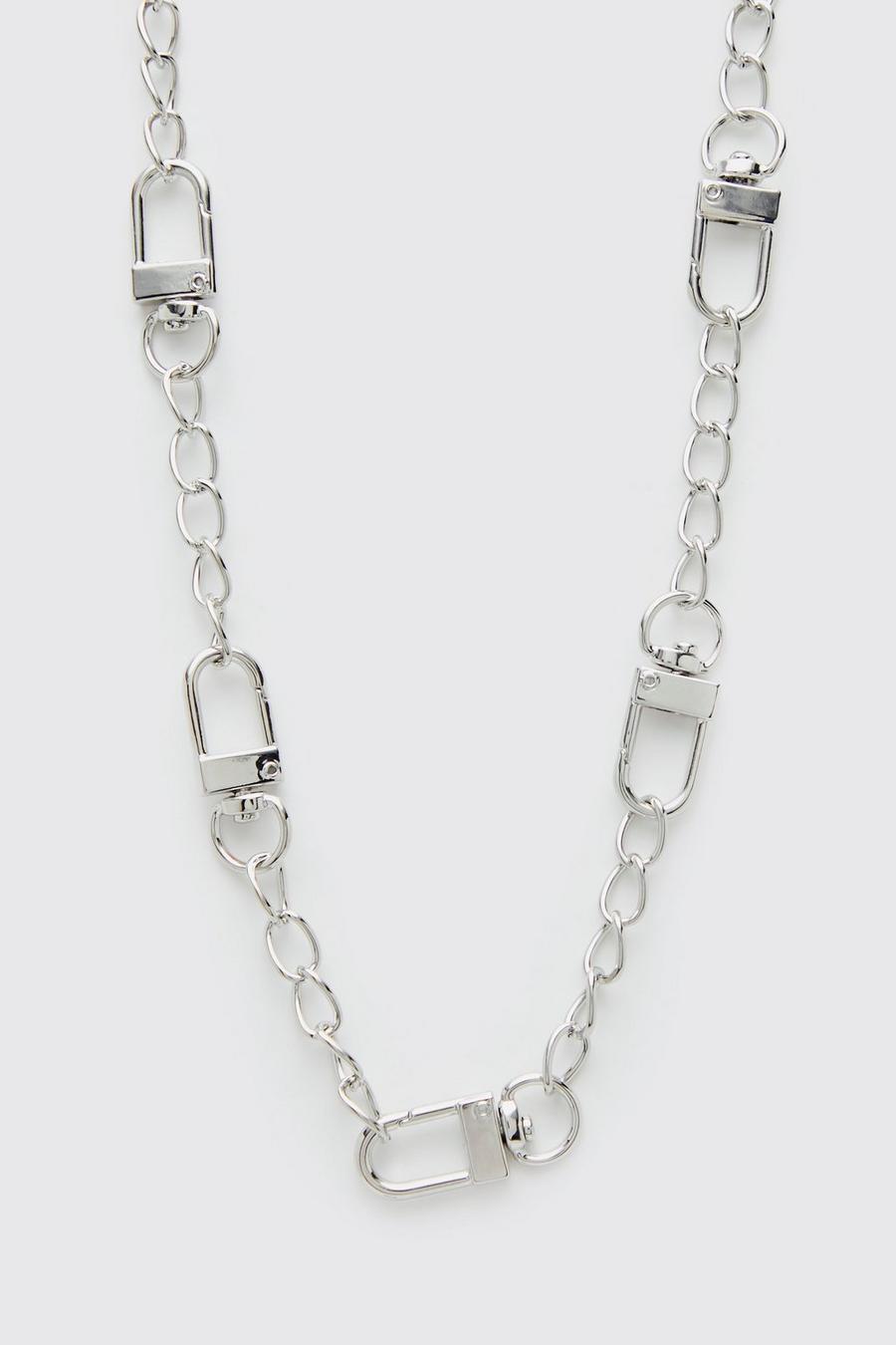 Silver argent Clasp Chain Necklace