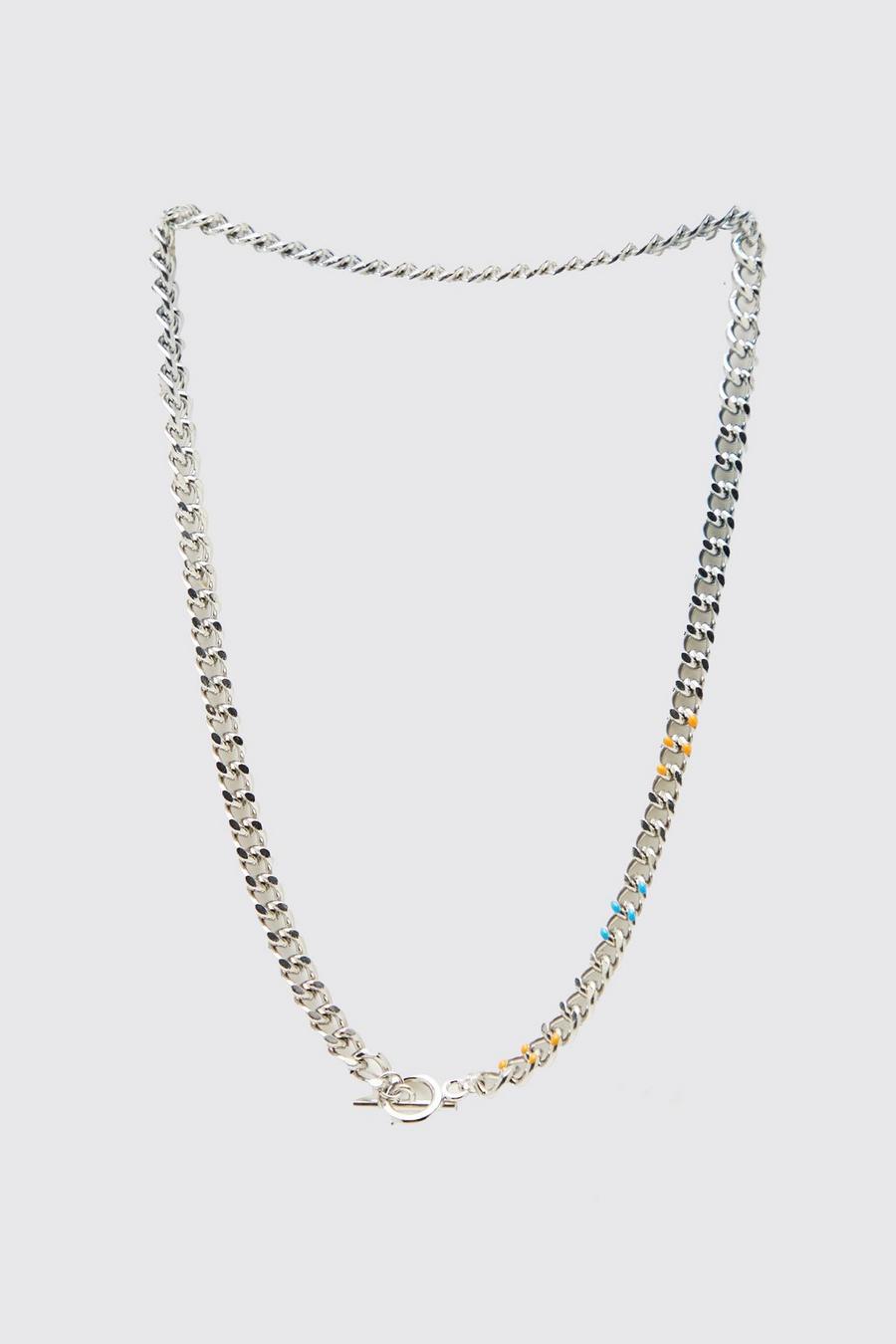 Silver Multi Colour Chain Necklace image number 1