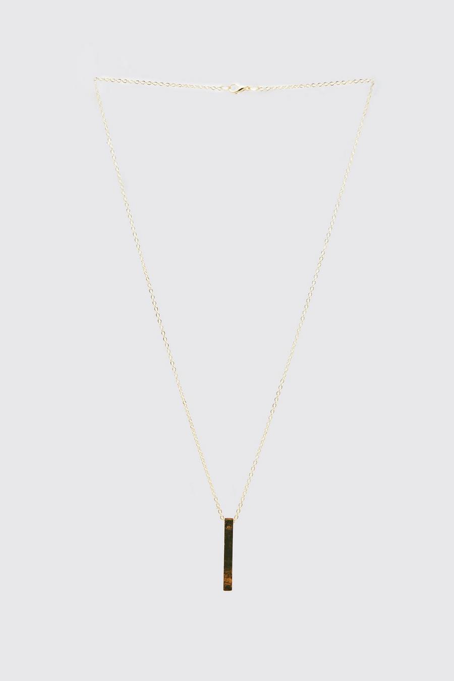 Gold metallic Bar Pendant Necklace
