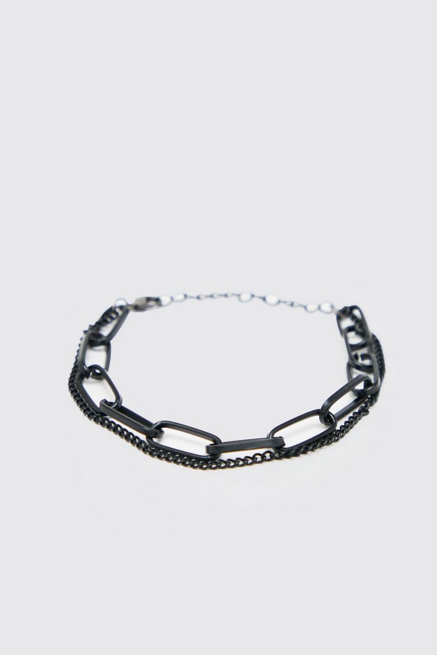 Black noir Chain Link Bracelet