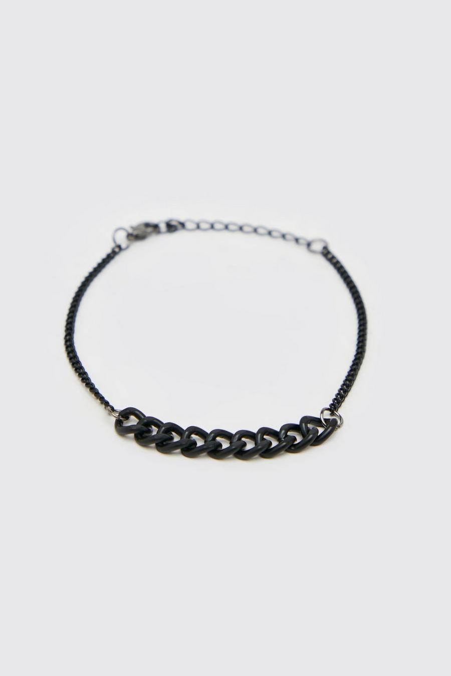 Black Chain Detail Bracelet