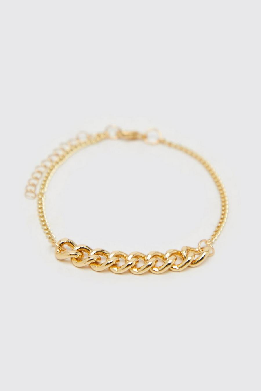 Gold metallic Chain Detail Bracelet