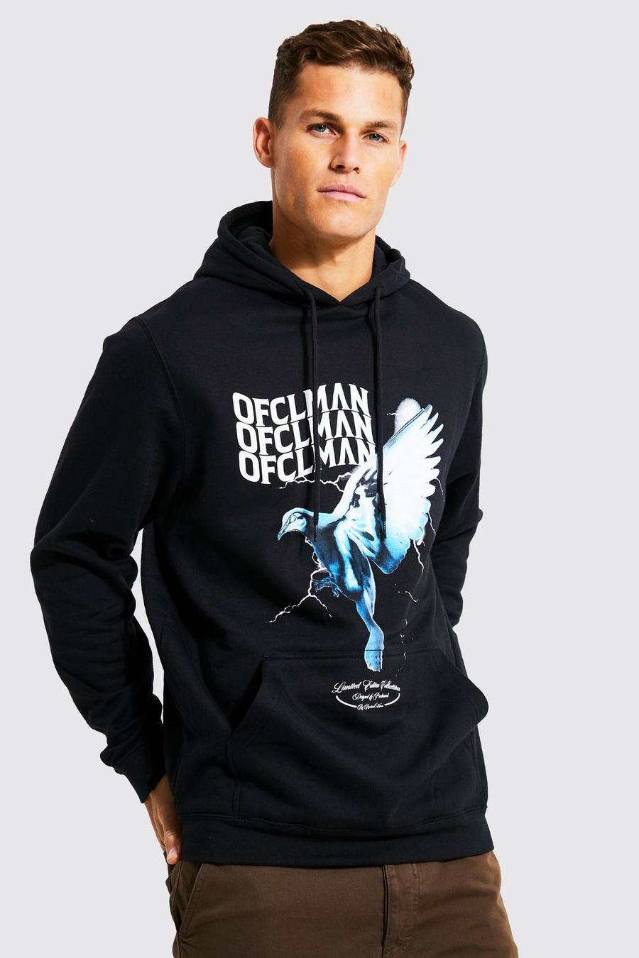 Black Tall Lightning Dove Graphic Hoodie image number 1
