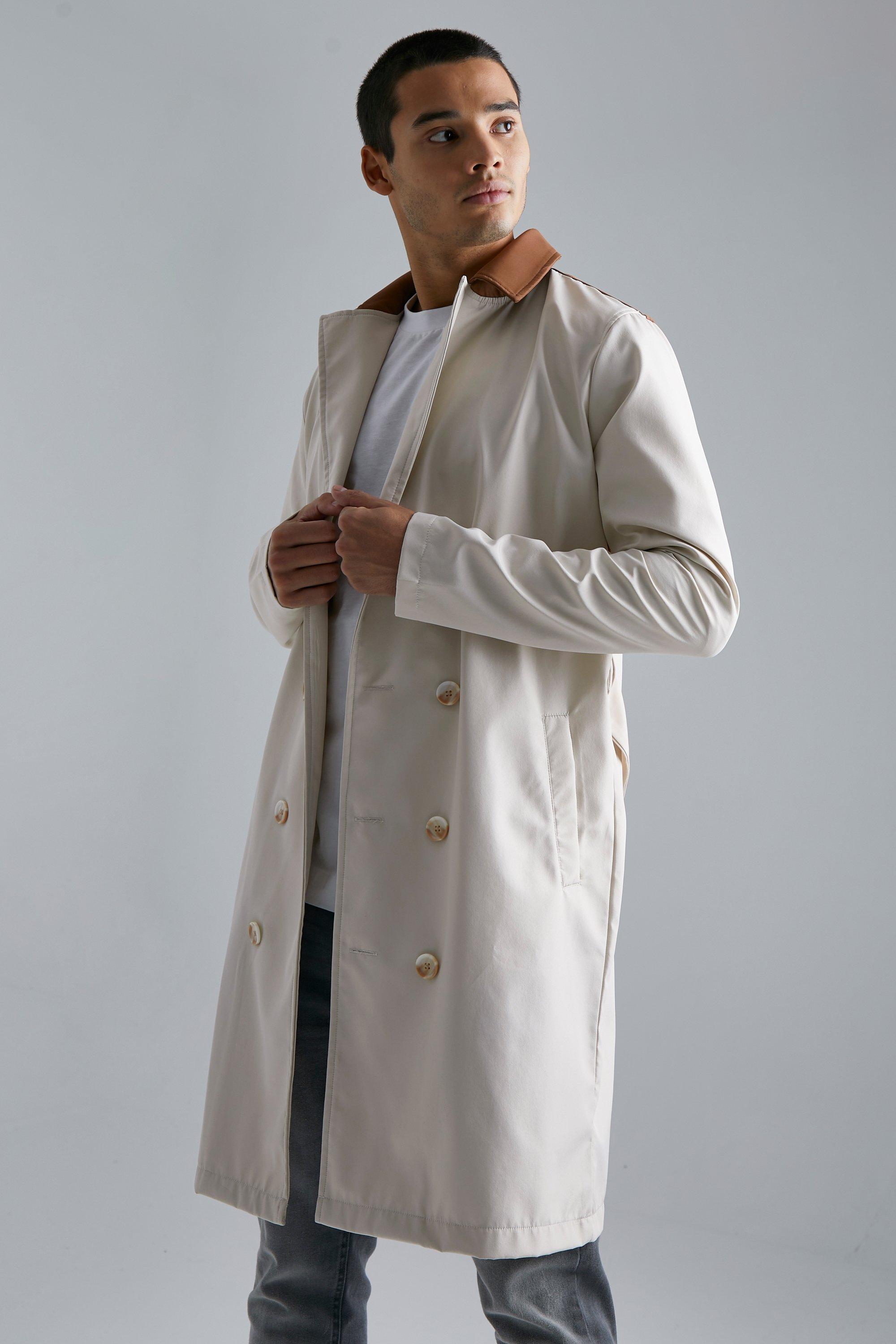 Mens trench hotsell coat boohoo