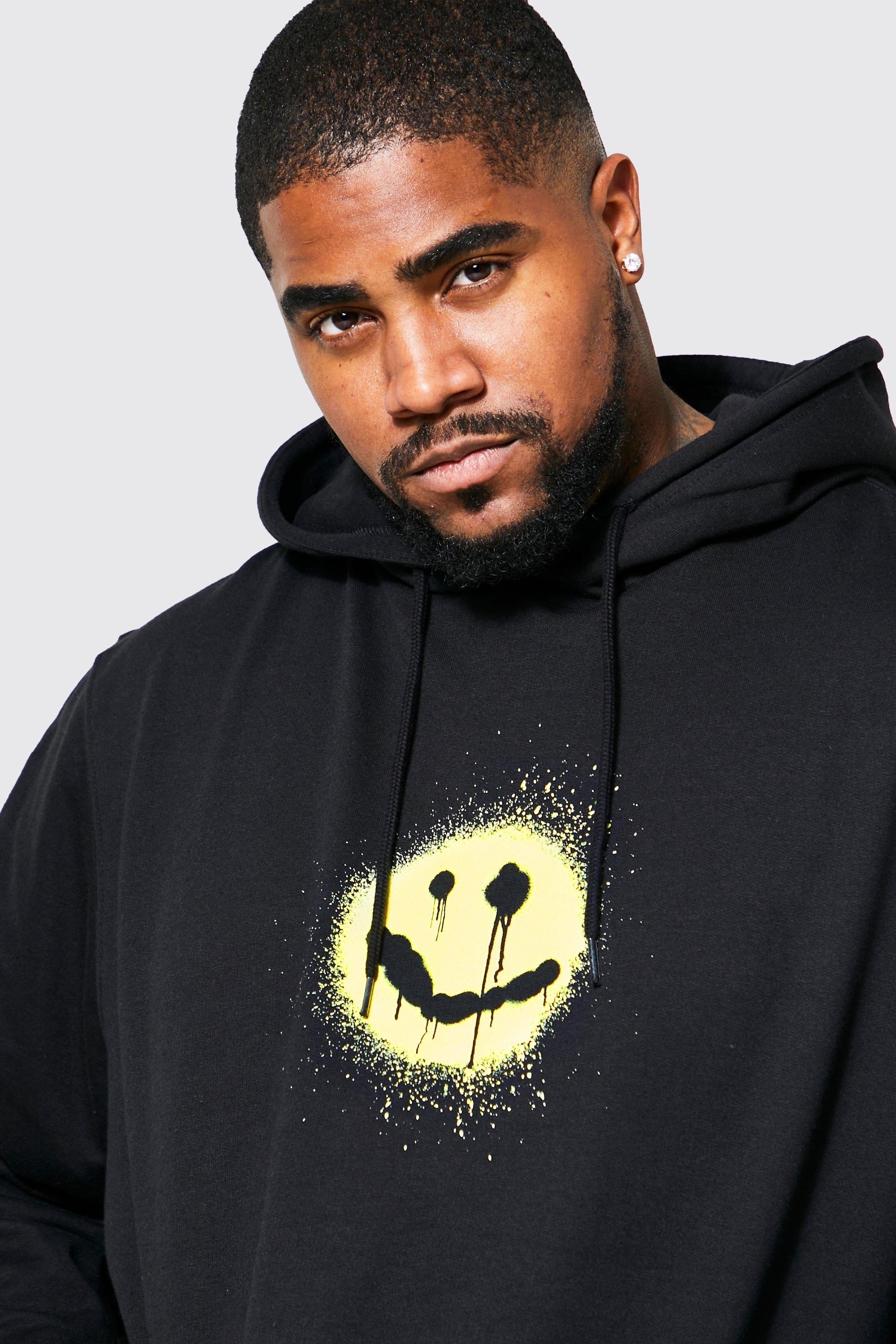 Black smiley best sale face hoodie