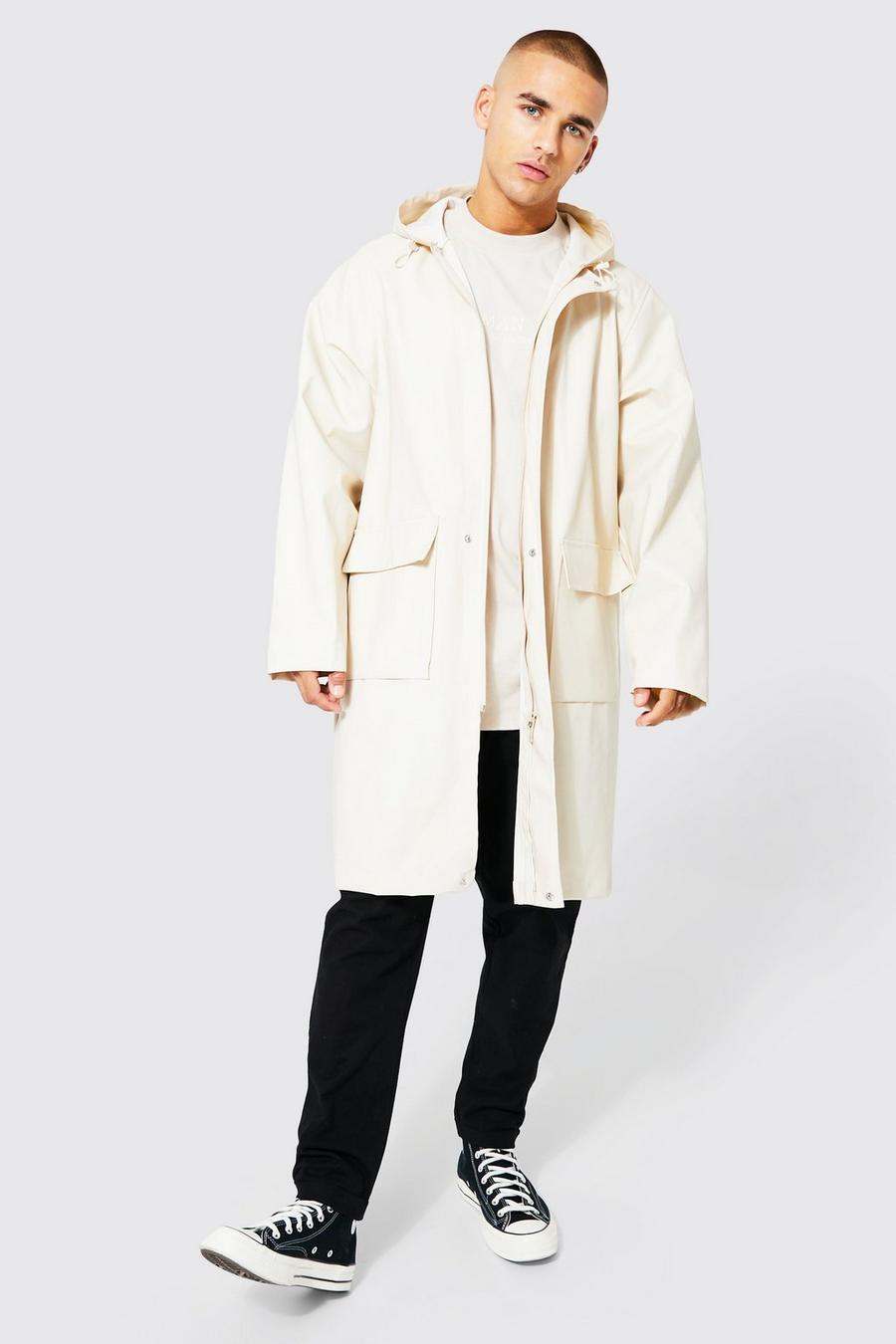 Stone Longline Hooded Clean Parka image number 1